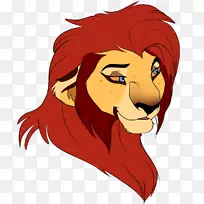 狮子插画艺术红头发-狮子的骄傲
