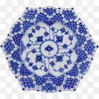 蓝洋葱蓝白陶器皇家哥本哈根陶瓷盘