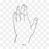 拇指夹艺术手黑白电脑图标.手