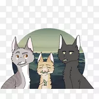胡须，小猫，卡通插图，爪子-小猫