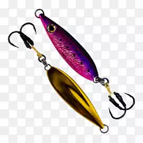 勺子诱饵紫色棕榈结钓鱼诱饵和诱饵.紫色