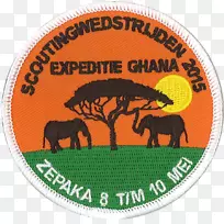 印度大象动物字体大象-8月15日徽章