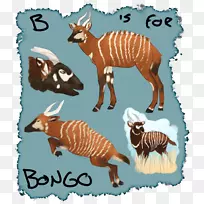 曲棍球夹艺术插图动物野生动物-邦戈动物