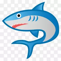虎鲨剪贴画电脑图标鲨鱼鳍-鲨鱼