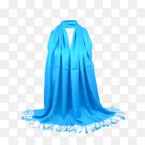 丝绸领偷产品-蓝色围巾
