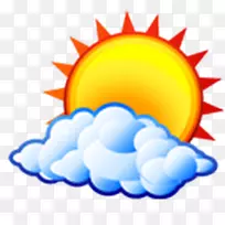 剪贴画电脑图标图像云天气预报-多云太阳