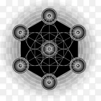 六角Metatron立方体重叠圆网格设计瓷砖元立方体