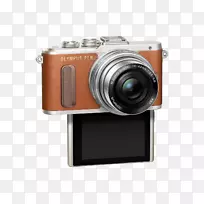 奥林巴斯笔e-pl 8 ez双变焦套件[Brown][国际版，无保修]无镜可互换镜头照相机奥林巴斯笔e-pl 8 14-42 mm ez镜头套件[Brown]-照相机