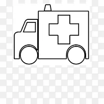 救护车剪贴画图形绘制图像-救护车