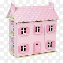 洋娃娃房正面粉红m-洋娃娃屋