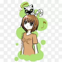 剪贴画绿色手指狐猴