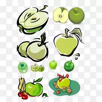 苹果剪贴画卡通水果插图-苹果