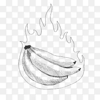 下巴字体素描鱼-香蕉奶昔