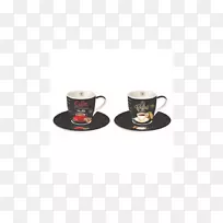 咖啡杯，方便生活，咖啡杯和茶碟(2套)-咖啡时间