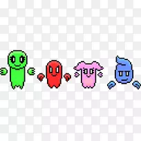 剪贴画插画粉红m产品-PAC人鬼