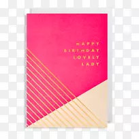 贺卡、生日纸、祝您幸福-粉红色贺卡