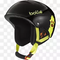滑雪和滑雪板头盔滑雪板b-儿童滑雪头盔(儿童滑雪头盔)-发亮的蓝色拼图(m/l)-黑色发亮