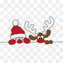 驯鹿圣诞老人驼鹿夹艺术圣诞装饰品-帮助传单