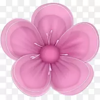 剪贴画开放部分粉红色花形象-花