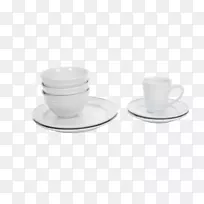 咖啡杯，意式浓缩咖啡，陶瓷制品茶碟，茶杯