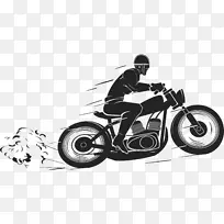 图形摩托车插图车轮-摩托车