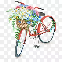 自行车篮花车自行车