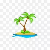 剪贴画露天图片瓦胡岛图形.椰子岛