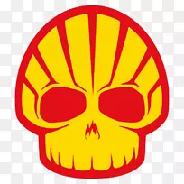 荷兰皇家壳牌石油公司贴标汽油标签头骨