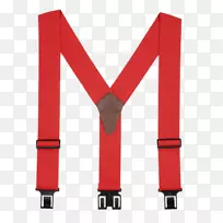 背带剪贴画服装露台形象-红色领带