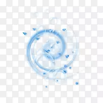 中心博客产品设计水形象女子-蓝色漩涡