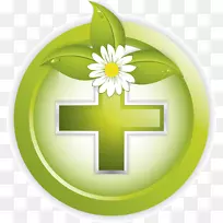 绿色产品设计花卉符号-españ；a