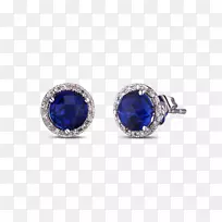蓝宝石耳环体首饰袖扣-蓝宝石