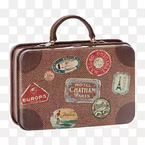 旅行行李箱中的圣诞鼠标(如金属行李箱中的鼠标)-手提箱中的守护天使鼠标
