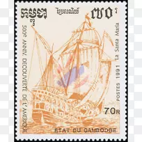 邮资邮票克里斯多佛哥伦布的航行图片布里甘廷插图-尼本弗劳斯三月号