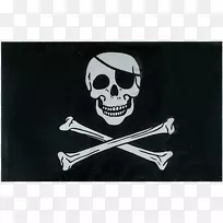 欢快的罗杰旗，海盗头骨和十字旗