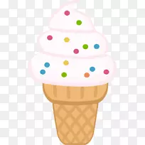 冰淇淋锥纸杯蛋糕棒棒糖夹艺术-冰淇淋