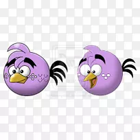 鸟嘴动画动物-愤怒的鸟紫色
