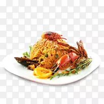 泰国料理，炒饭，汉堡包，贝类，arroz conmariscos-米饭