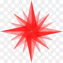 纸莫拉维亚之星红色摩拉维亚教堂罗盘玫瑰透明