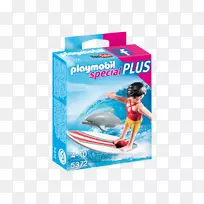 Playmobil 5372特价加上冲浪者带冲浪板Amazon.com玩具冲浪-玩具