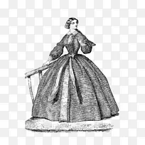 服装设计礼服素描图案-维多利亚女装