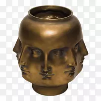 青铜花瓶黄铜01504瓮花瓶