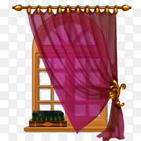 窗帘百叶窗和窗帘处理png图片.红色窗帘