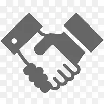 谈判服务png图片销售合作伙伴-白色握手图标
