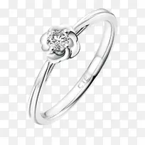 钻石结婚戒指银珠宝钻石
