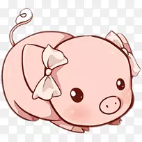 小型猪画卡瓦伊可爱猪