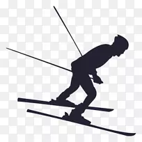 滑雪杆越野滑雪剪影滑雪