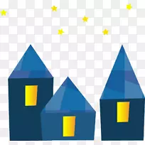 插画房屋设计儿童小山住宅公園-原子剪贴画