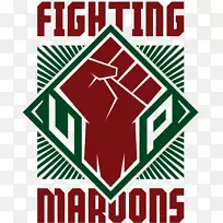 菲律宾大学迪利曼菲律宾宿务大学徽标与马龙搏斗-拳头标志