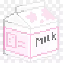 牛奶像素艺术图像剪辑艺术-牛奶